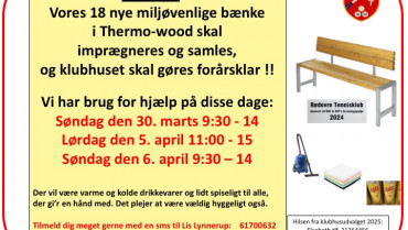 Hjælp til forårsklargøring af klubhus m.m.